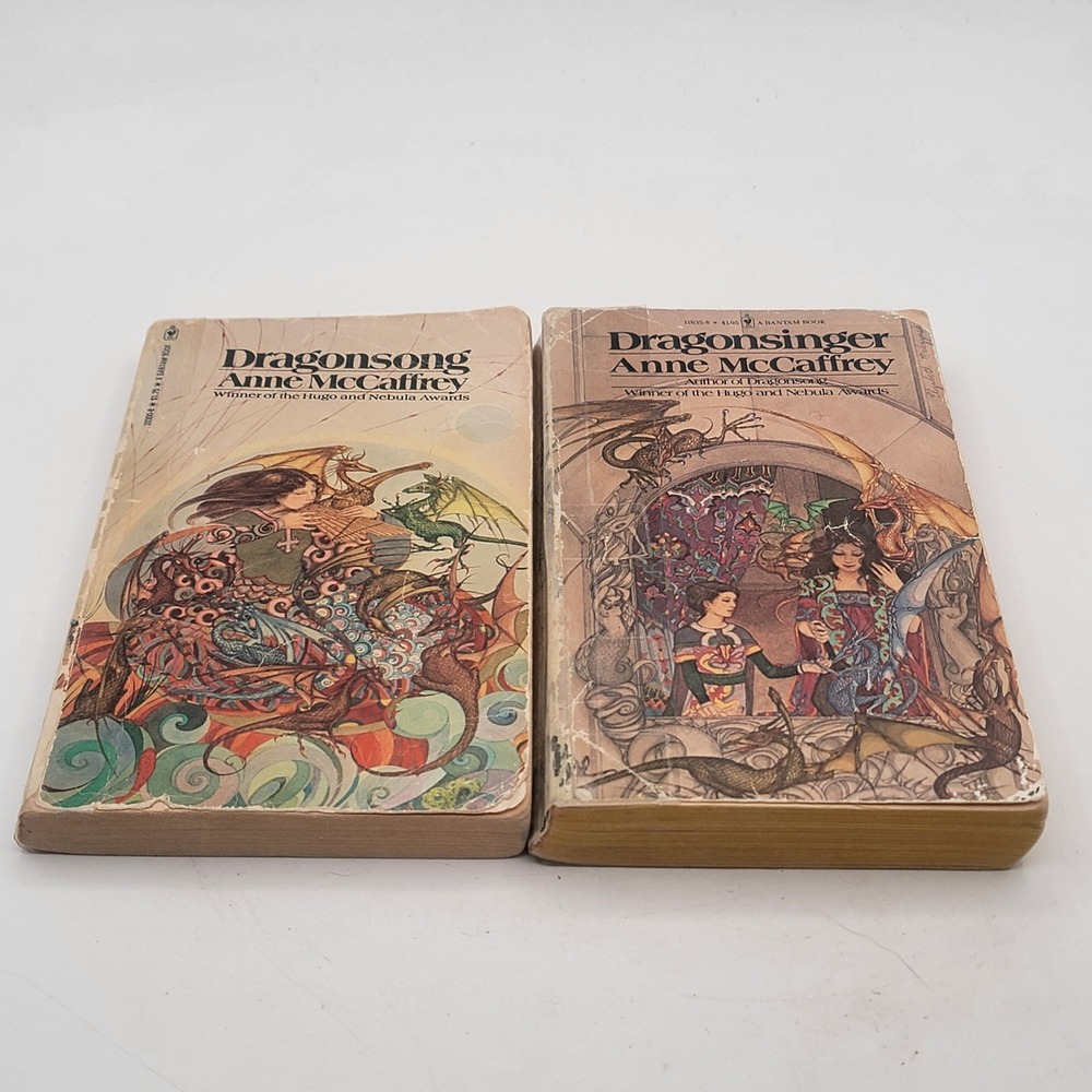 Anne McCaffrey Dragonsong Dragonsinger Paperback Bantam 1970s Pern Set Fair